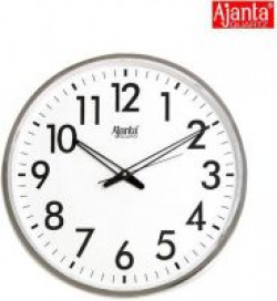Ajanta Analog Wall Clock  (White, With Glass)