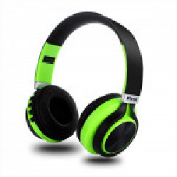 PTron Kicks Wireless Bluetooth, Wired Headphones (Green, On Ear)