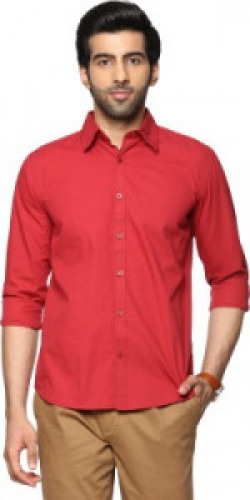 Billion PerfectFit Men's Solid Casual Red Shirt