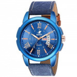 Espoir Analogue Stylish Blue Dial Day and Date Men's Boy's Watch - Blue Ray 0507