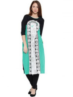 Amayra Casual 3/4 Sleeves Round Neck Multicolored Printed Women's Kurti