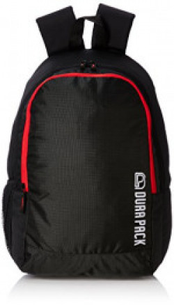 DURAPACK Metro Uno 22 Ltrs Black/Red Casual Backpack (MUBLRD)