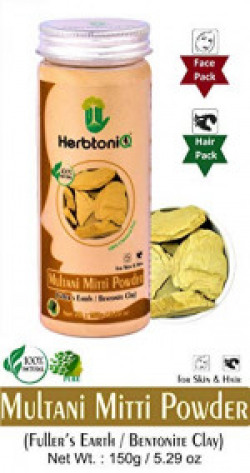 HerbtoniQ 100% Natural Multani Mitti Powder (Fuller’s Earth/Calcium Bentonite Clay) 150g For Face Pack And Hair Pack (150 g)