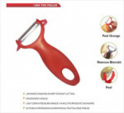 Chef Pro CPP405 Stainless Steel Blade Vegetable and Fruite Peeler - Red