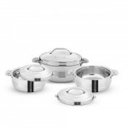 Pigeon Galaxy Stainless Steel Casserole Set, 3-Pieces, Silver
