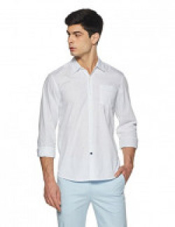 Lee Men's Solid Slim Fit Casual Shirt (L30921CB0K1400M_White)