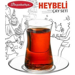 Pasabahce Heybeli Tea Glass Set, 170ml, Set of 6, Clear