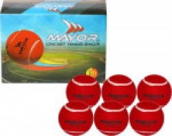 Mayor Street Cricket Tennis Ball(Pack of 6, Red)