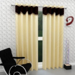 Home Garage 214 cm (7 ft) Polyester Door Curtain (Pack Of 2)(Solid, Cream)