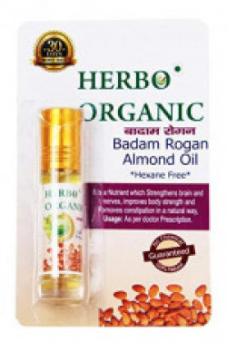 Herbo Organic Badam Shirin Sweet Almond Oil, 7 ml Roll On (Pack of 1)