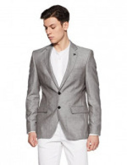 Raymond Men's Notch Lapel Slim Fit Blazer (RMJS01561-K5_92_Black)