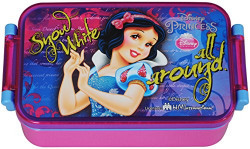 Disney Snow White Plastic Lunch Box Set, 450ml, 3-Pieces, Pink/Blue