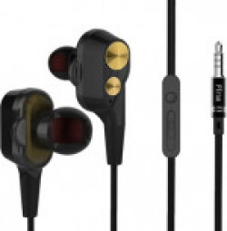 PTron Boom 2 4D Earphone Wired Headset with Mic(Black, In the Ear)