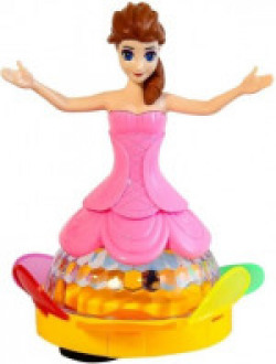 Mantavya Musical Dancing Rotating Dream Princess Barbie Girl Toys with 3D Light(Multicolor)
