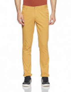 Diverse Men's Slim Fit Casual Trousers (DVT01T5L02-72_Mustard_36W x 33L)