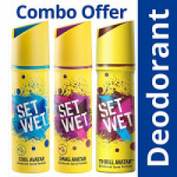 Set Wet Cool, Swag and Thrill Avatar Deodorant Spray Perfume, 150ml (Pack of 3)