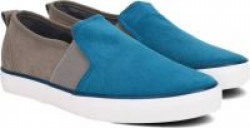 Peter England PE Canvas Shoes For Men  (Blue, Grey)