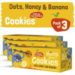 Slurrp Farm Cookies : Oats, Honey and Banana (Pack of 3)