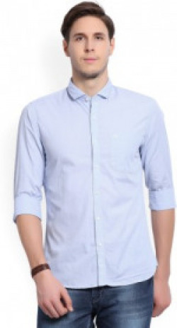Peter England University Men's Solid Casual Light Blue Shirt