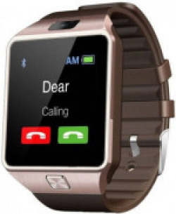Enew DZ09-GOLD FC07-1SMW vivo 4G smart watch with camera, memory card and sim card support and fitness tracker Smartwatch Gold Smartwatch(Brown Strap Free Size)