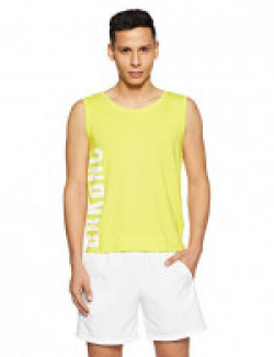 Breakbounce Men's Printed Slim Fit Vest (Jervis_Limade Yellow_X-Large)
