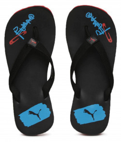 Puma Unisex Black Slippers & Flip Flops