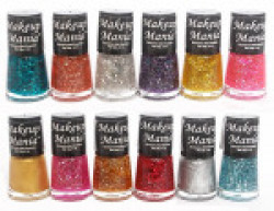 Makeup Mania Ultimate Glitter Nail Polish Set Combo (Multicolor Shimmer No.77, Pack of 12)