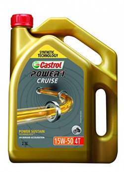 Castrol Power1 Cruise 4T 15W-50 Petrol Engine Oil for Bikes (2.5 L)