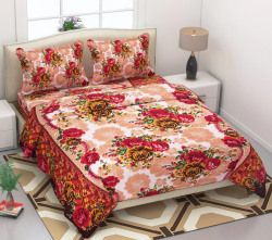 Supreme Home Collective Floral 1 Double Bed-sheet with 2 Pillow Covers