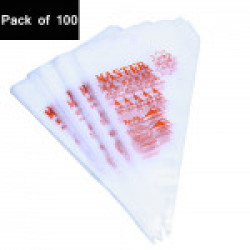Bulfyss Plastic Piping Bags for Cake/Pastry/Cupcake Decorating (33x20cm, Transparent)