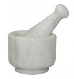 Globalepartner Gep Special 4-inch Marble Mortal and Pestle & Khalbatta for Crushing Grinding Spices