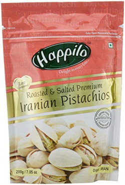 Happilo Premium Roasted and Salted Pistachios, 200g (Pack of 2)