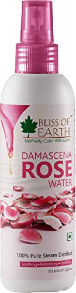Bliss of Earth™ 100% Pure Damascena Rose Water | 100ml | Steam Distilled | Facial Toner With Uplifting Floral Aroma | Food Grade | Pure Gulab Jal |