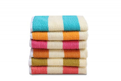 HSR Collection 50x32cm Multicolour Cotton Hand Towels - Set of 6