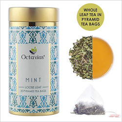 Octavius Mint Green Tea Whole Leaf Pyramid Tea Bags (20 Tea Bags)