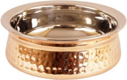 IndianArtVilla 2.2  X 5.8  X 2.1  Handmade High Quality Stainless Steel Copper Dish Serving Indian Food Daal Curry Handi Bowl Handi 0.5 L(Copper)