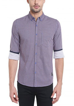Spykar Men's Printed Slim Fit Casual Shirt (MSH-01AG-MYN-12_Purple_XX-Large)