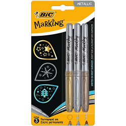 Bic Permanent Marker Pen Set - Pack of 3 (Multicolour)