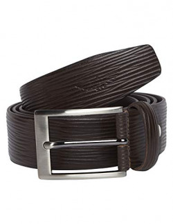 Park Avenue Brown Leather Belt (PZBB04772-O6_100_brown_Dark Brown_100)
