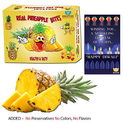 Bogatchi Dried Real Pineapple Bites Diwali Gift Pack, 200g with Free Diwali Greeting Card