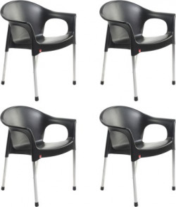 Cello Plastic Cafeteria Chair(Finish Color - Black)
