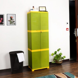 Cello Novelty Large Plastic Cupboard(Finish Color - GREEN & YELLOW)