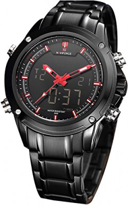 Wrath Charming Black Red Luxury Men's Watch with Free Bracelet for Men & Boys(NF9050).