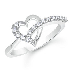 Vk Silver Rhodium Plated Alloy Ring For Women