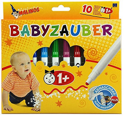 Toys Bhoomi Malinos 10 Piece Baby Crayon Magic Color Pen for Toddlers Easy to wash & Non-Toxic 300011 - Made in Germany