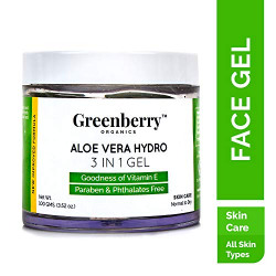 Greenberry Organics Aloe Vera Hydro 3 IN 1 Gel for Hair, Body & Skin, 100g