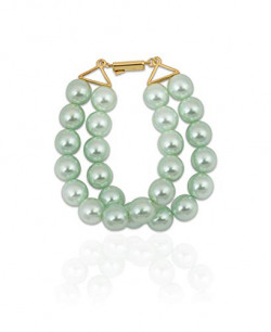 Fashionable Double Line Glass Beads Bracelet for Women