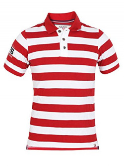 Jockey Boys' Striped Regular Fit Polo (8901326157534_UB16_8_Wordly Red & White)