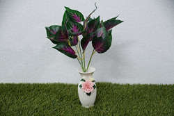 Pindia Plastic Miniature Artificial Shady Leaf Indoor/Outdoor Plant Fake Decorative Plant (34 cm x 8 cm x 6 cm, Red)