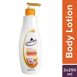 Santoor Body Lotion Whitening And UV Protection, 250ml (Buy 1 Get 1)